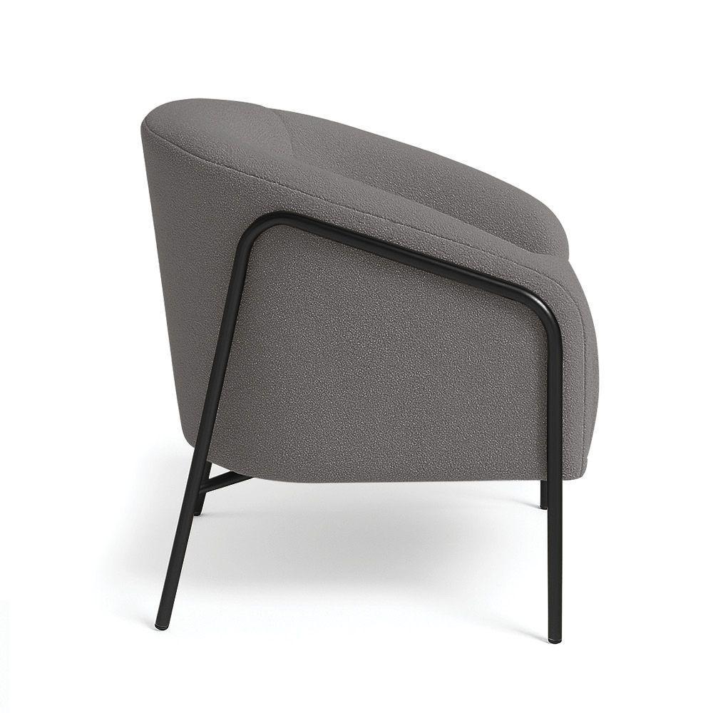 Poltrona Sala Industrial Alta Preto Kit 2 Stella Bouclê D03 - D'rossi Cor Grafite - 2