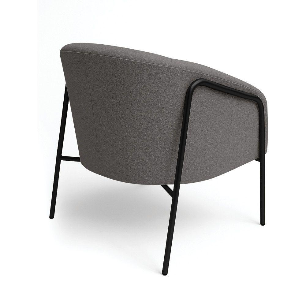 Poltrona Sala Industrial Alta Preto Kit 2 Stella Bouclê D03 - D'rossi Cor Grafite - 3