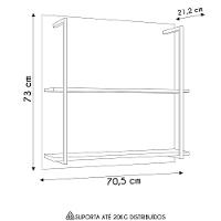 Prateleira Industrial Cozinha Dupla Com Painel Flora Z34 Branco/freijó - Mpozenato