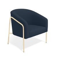 Poltrona Sala Industrial Alta Champanhe Stella Suede D03 - D'rossi Cor Azul - 2