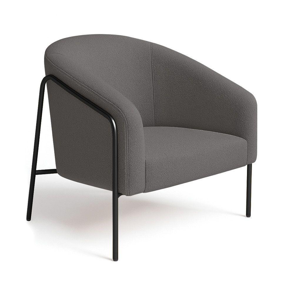 Poltrona Sala Industrial Alta Preto Stella Bouclê D03 - D'rossi Cor Grafite - 2