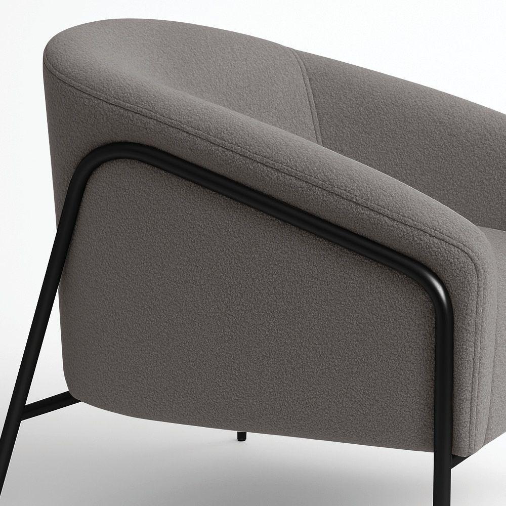 Poltrona Sala Industrial Alta Preto Stella Bouclê D03 - D'rossi Cor Grafite - 3