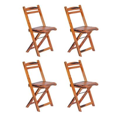 Kit 4 Cadeiras Dobrável Madeira Maciça Ypê Perfeita Para Ambientes Externos E Cobertos Cerejeira