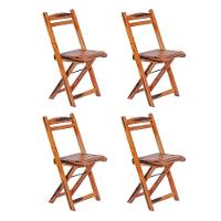 Kit 4 Cadeiras Dobrável Madeira Maciça Ypê Perfeita Para Ambientes Externos E Cobertos Cerejeira - 1