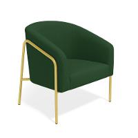 Poltrona Sala Industrial Alta Dourado Stella Suede D03 - D'rossi Cor Verde - 2