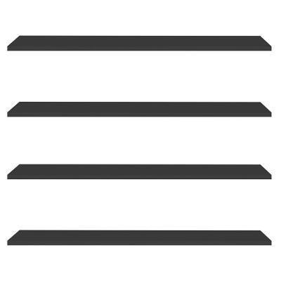 Prateleira Flutuante Para Escritório Kit 4 Com Suporte Invisível 91cm Yara Preto - Lumil