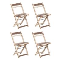 Kit 4 Cadeiras Dobrável Em Madeira Maciça Ypê Conforto E Estilo Para Uso Externo Natural - 1