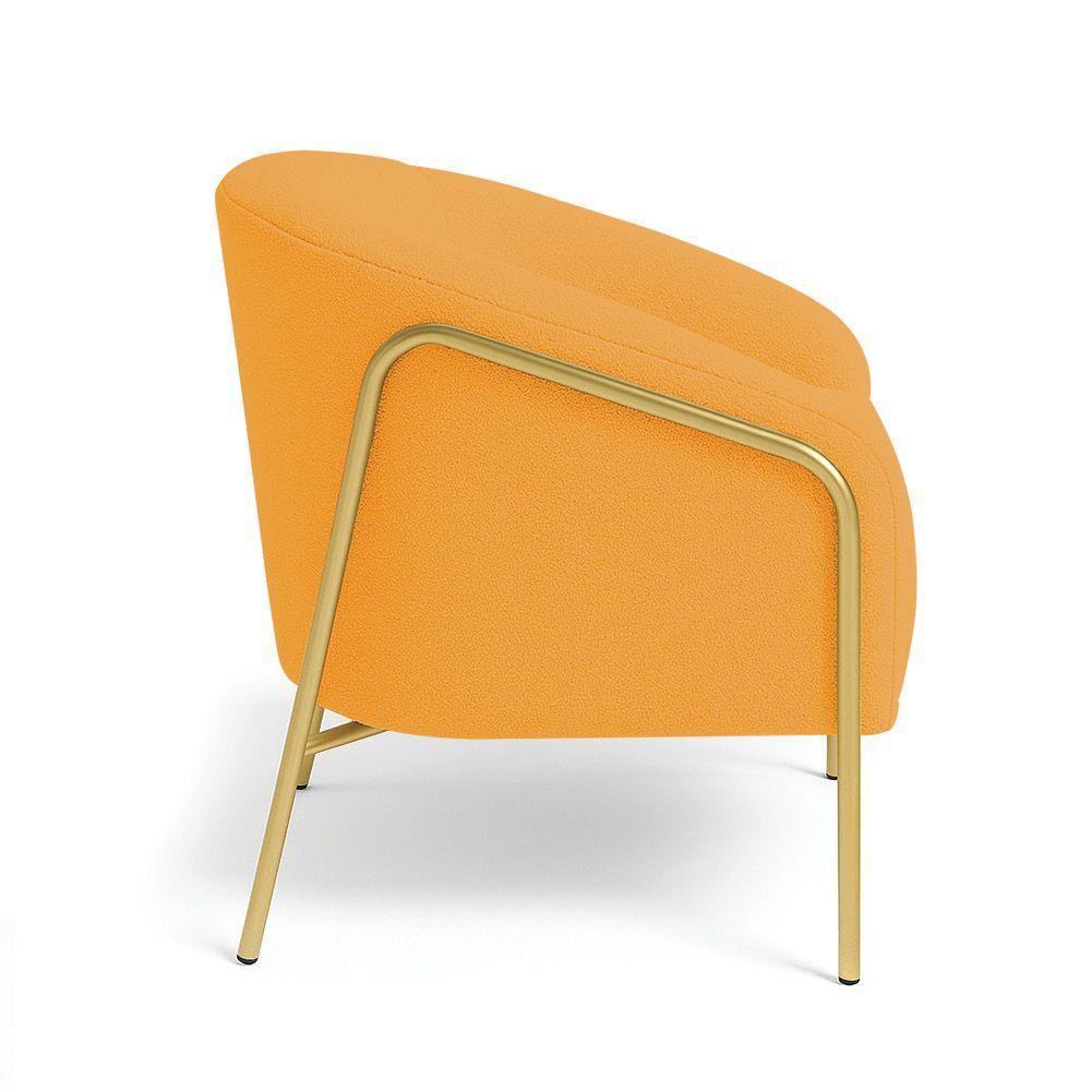 Poltrona Sala Industrial Alta Dourado Stella Bouclê D03 - D'rossi Cor Mostarda - 5