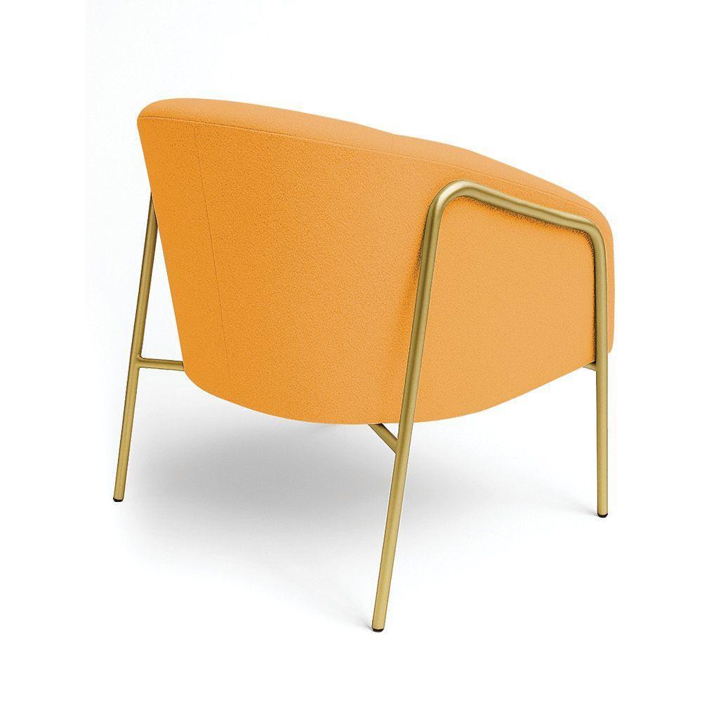 Poltrona Sala Industrial Alta Dourado Stella Bouclê D03 - D'rossi Cor Mostarda - 6