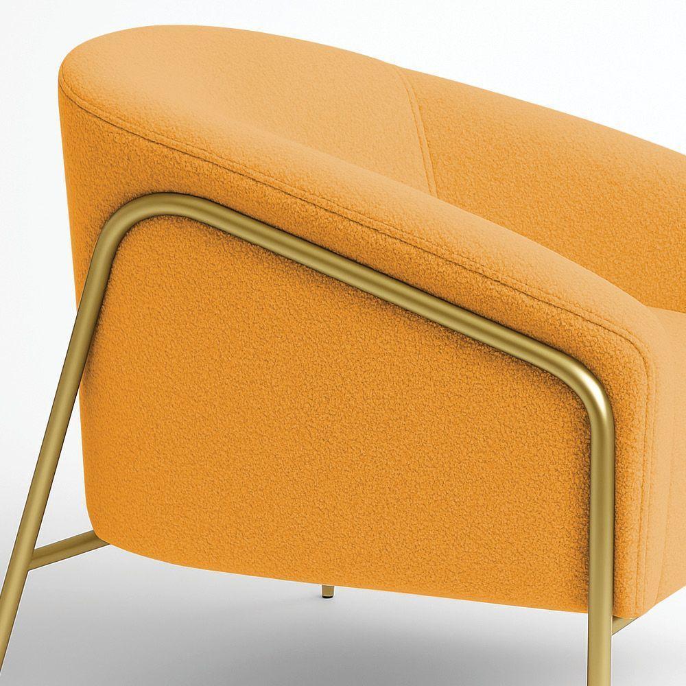 Poltrona Sala Industrial Alta Dourado Stella Bouclê D03 - D'rossi Cor Mostarda - 7