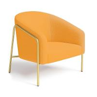 Poltrona Sala Industrial Alta Dourado Stella Bouclê D03 - D'rossi Cor Mostarda - 2