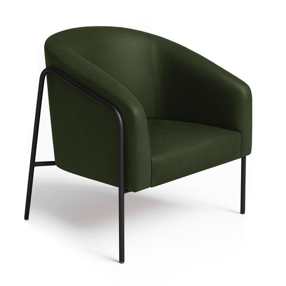 Poltrona Sala Industrial Alta Preto Stella Sintético Pu Verde D03 - D'rossi - 2