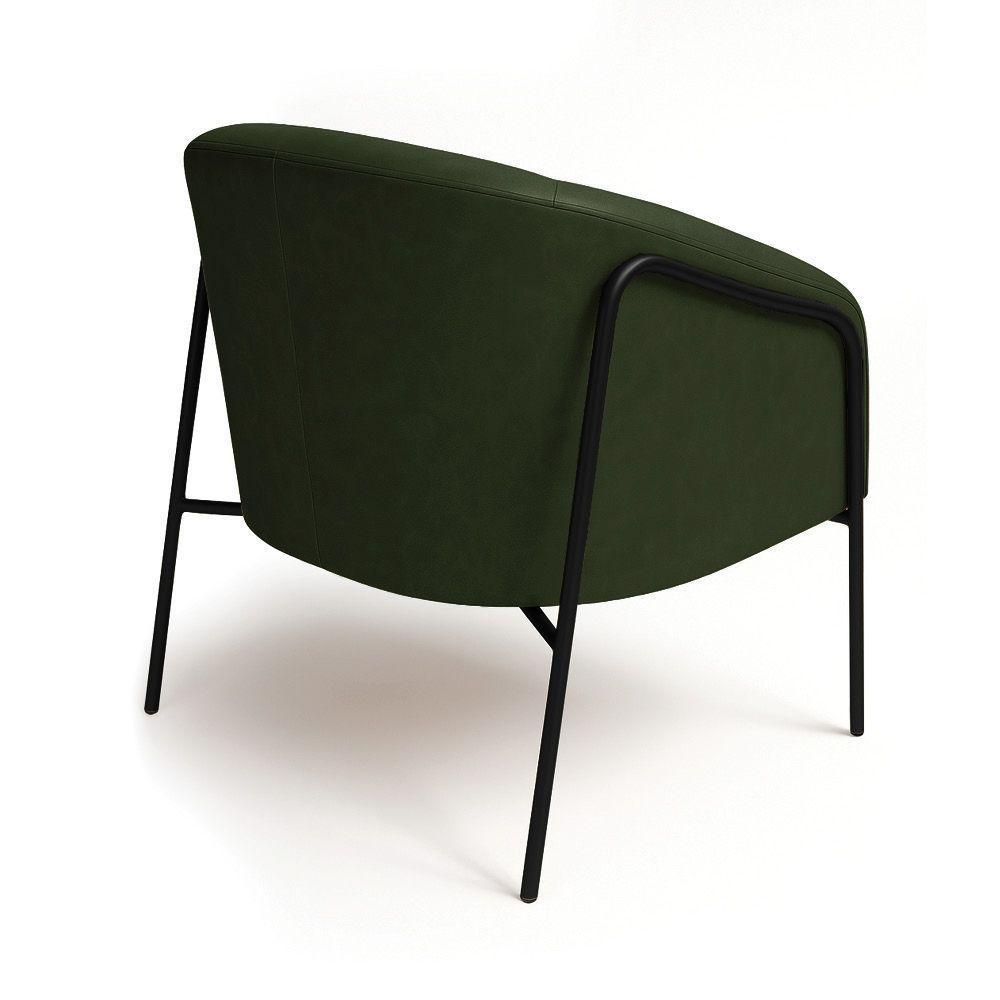 Poltrona Sala Industrial Alta Preto Stella Sintético Pu Verde D03 - D'rossi - 6