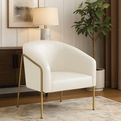 Poltrona Sala Industrial Alta Dourado Stella Sintético Pu D03 - D'rossi Cor Bege