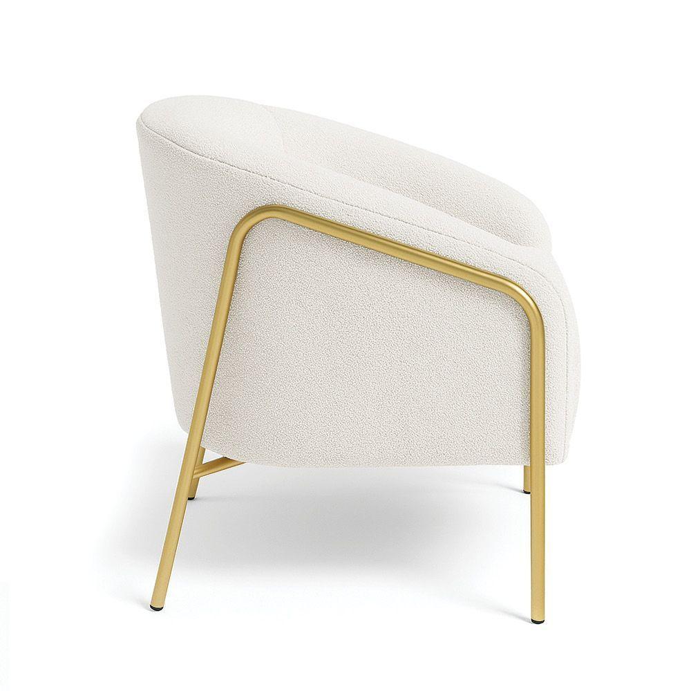 Poltrona Sala Industrial Alta Dourado Stella Bouclê D03 - D'rossi Cor Cinza - 5