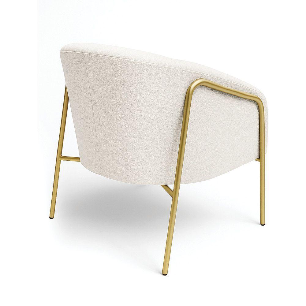 Poltrona Sala Industrial Alta Dourado Stella Bouclê D03 - D'rossi Cor Cinza - 6