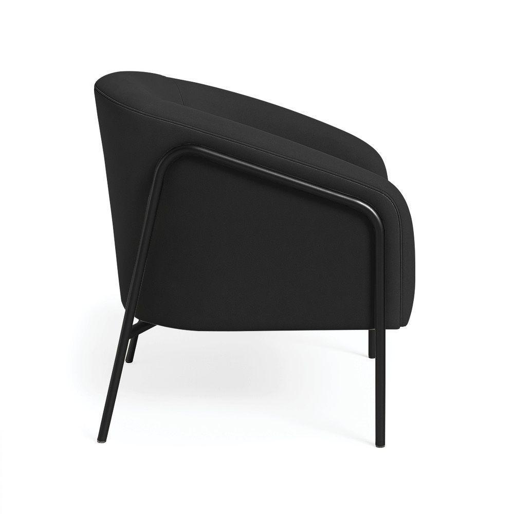 Poltrona Sala Industrial Alta Preto Stella Suede D03 - D'rossi Cor Preto - 5