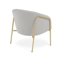 Poltrona Sala Industrial Alta Dourado Stella Suede Cinza D03 - D'rossi - 6