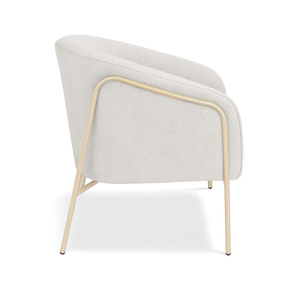 Poltrona Sala Industrial Alta Champanhe Stella Linho Cinza D03 - D'rossi - 5