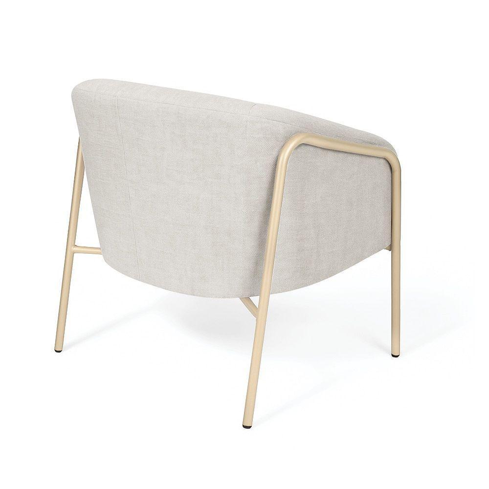 Poltrona Sala Industrial Alta Champanhe Stella Linho Cinza D03 - D'rossi - 6