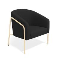 Poltrona Sala Industrial Alta Champanhe Stella Suede Preto D03 - D'rossi - 2