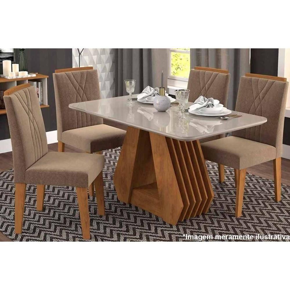 Cadeira Sala De Jantar Nicole Kit 2 Un Savana-nature-suede Nude Bege - Cimol - 6