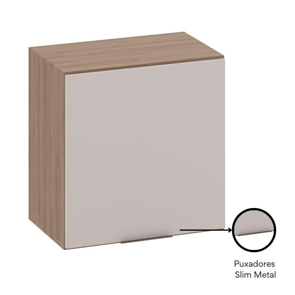Armário Aéreo 58cm 1 Porta Etna Carvalho Oak/off White - Poliman - 3