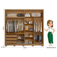 Guarda Roupa Casal E Cômoda Dhara Freijó Off White - Moval - 2