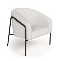 Poltrona Sala Industrial Alta Preto Kit 2 Stella Linho Cinza D03 - D'rossi - 5