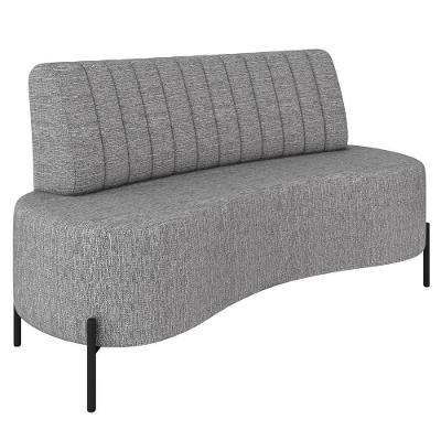 Sofá 2 Lugares 160cm Pés Aço Preto Tamar Z08 Linho Cinza - Mpozenato