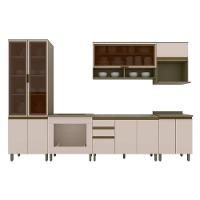 Cozinha Modulada Connect 9 Peças 33 Aéreos + 3 Balcões + 1 Paneleiro+ 2 Complementos C6p18 Duna Cristal2 Aéreos + 1 Balcão + 1 Complemento - 5