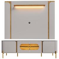 Painel TV 75 Polegadas Marina E Rack Com Led 180cm Ricky Off White Cinamomo B02 - Mpozenato - 5