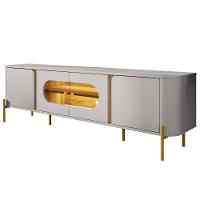 Painel TV 75 Polegadas Marina E Rack Com Led 180cm Ricky Off White Cinamomo B02 - Mpozenato - 7