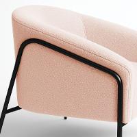 Poltrona Sala Industrial Alta Preto Stella Bouclê Rosê D03 - D'rossi - 3