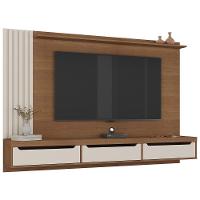 Painel TV 75 Polegadas E Bancada Suspensa Vale Cinamomo Off White A09 - Mpozenato - 2