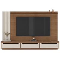 Painel TV 75 Polegadas E Bancada Suspensa Vale Cinamomo Off White A09 - Mpozenato - 6