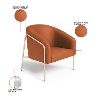 Poltrona Sala Industrial Alta Champanhe Stella Sintético Pu D03 - D'rossi Cor Nozes - 3