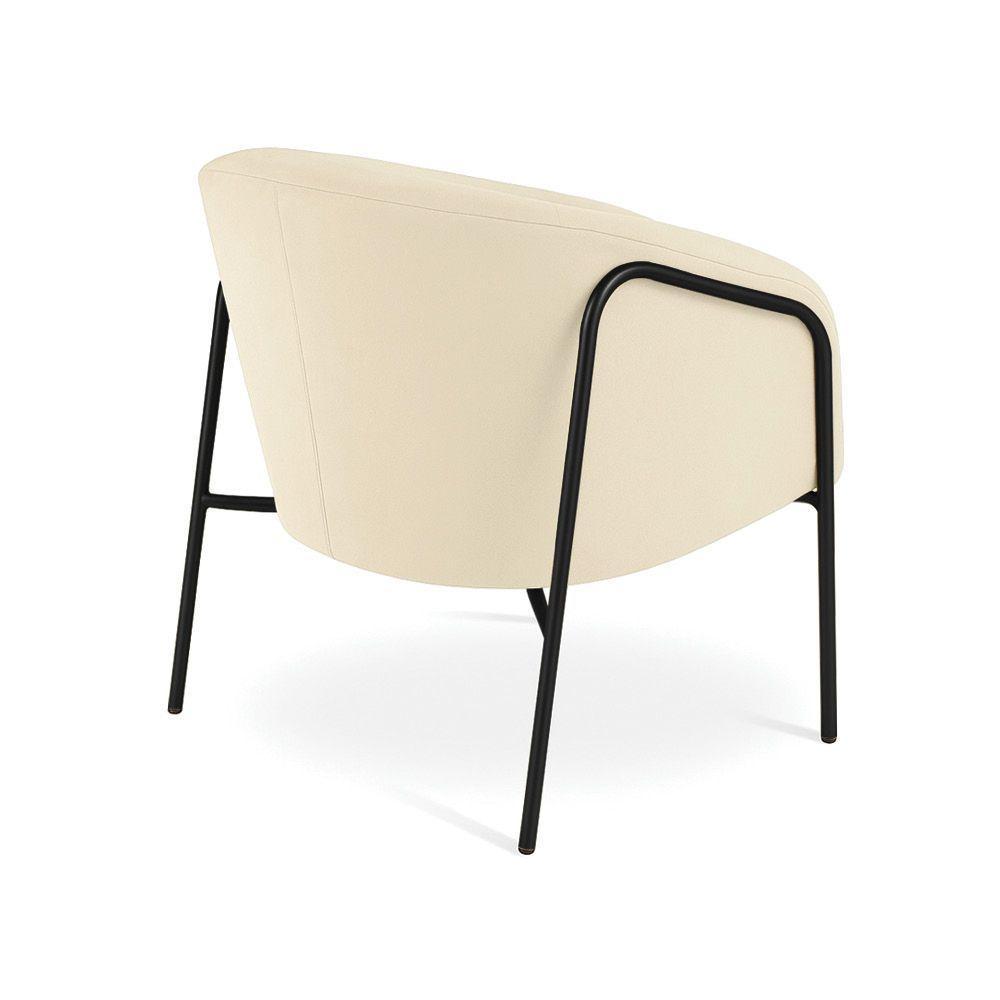 Poltrona Sala Industrial Alta Preto Kit 2 Stella Suede D03 - D'rossi Cor Bege - 7