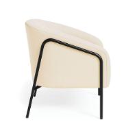 Poltrona Sala Industrial Alta Preto Kit 2 Stella Suede D03 - D'rossi Cor Bege - 6