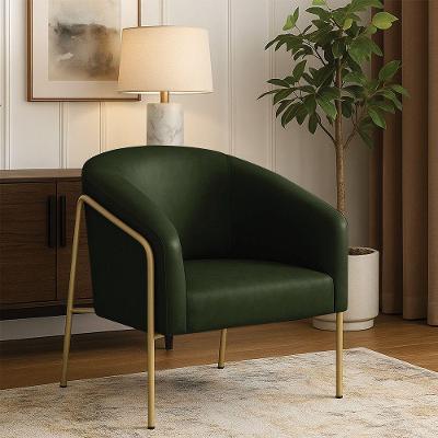 Poltrona Sala Stella Industrial Sintético Pu Dourado Verde D'Rossi