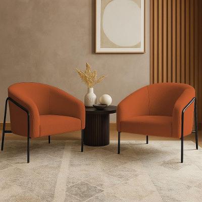 Poltrona Sala Industrial Alta Preto Kit 2 Stella Bouclê D03 - D'rossi Cor Terra