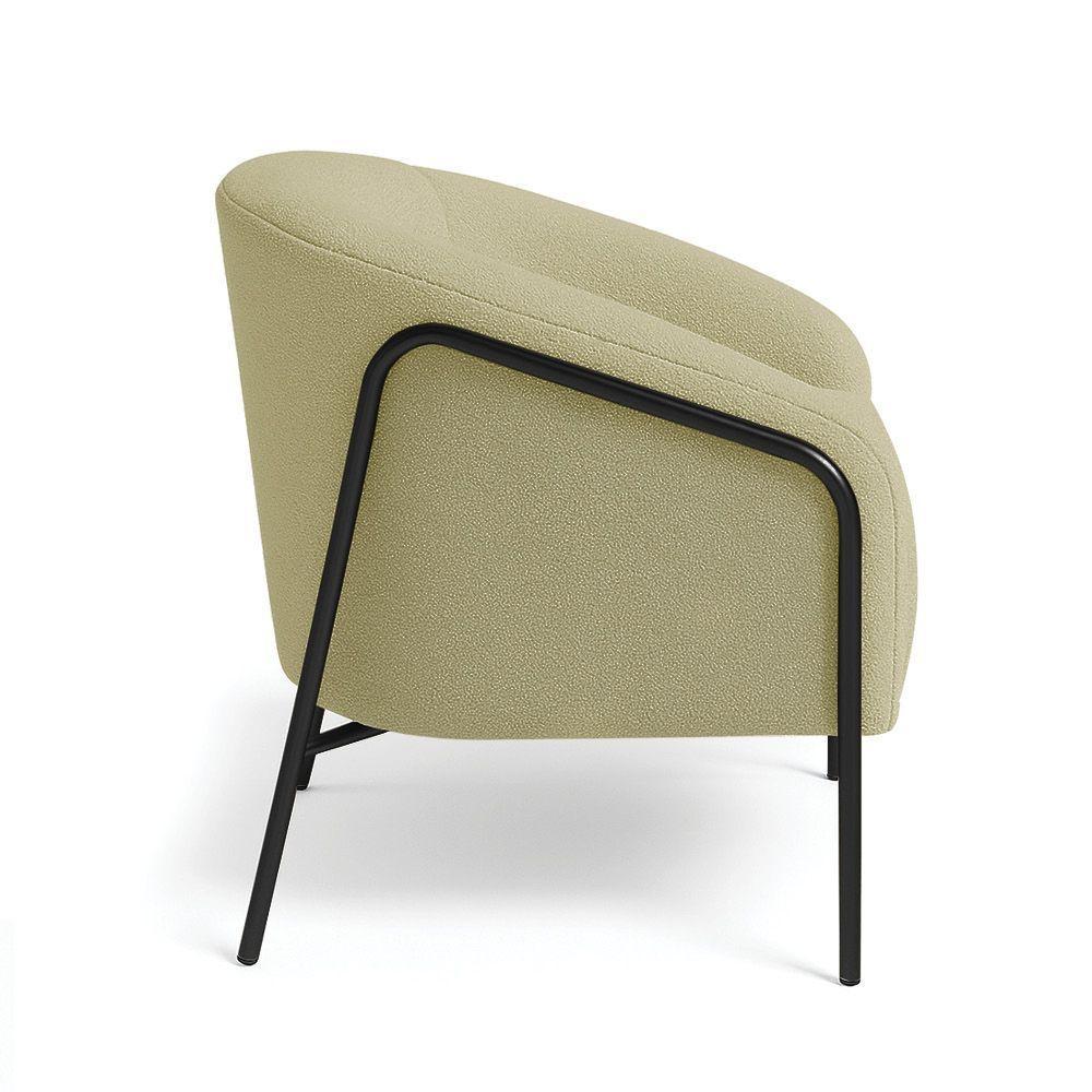 Poltrona Sala Industrial Alta Preto Stella Bouclê D03 - D'rossi Cor Pistache - 4