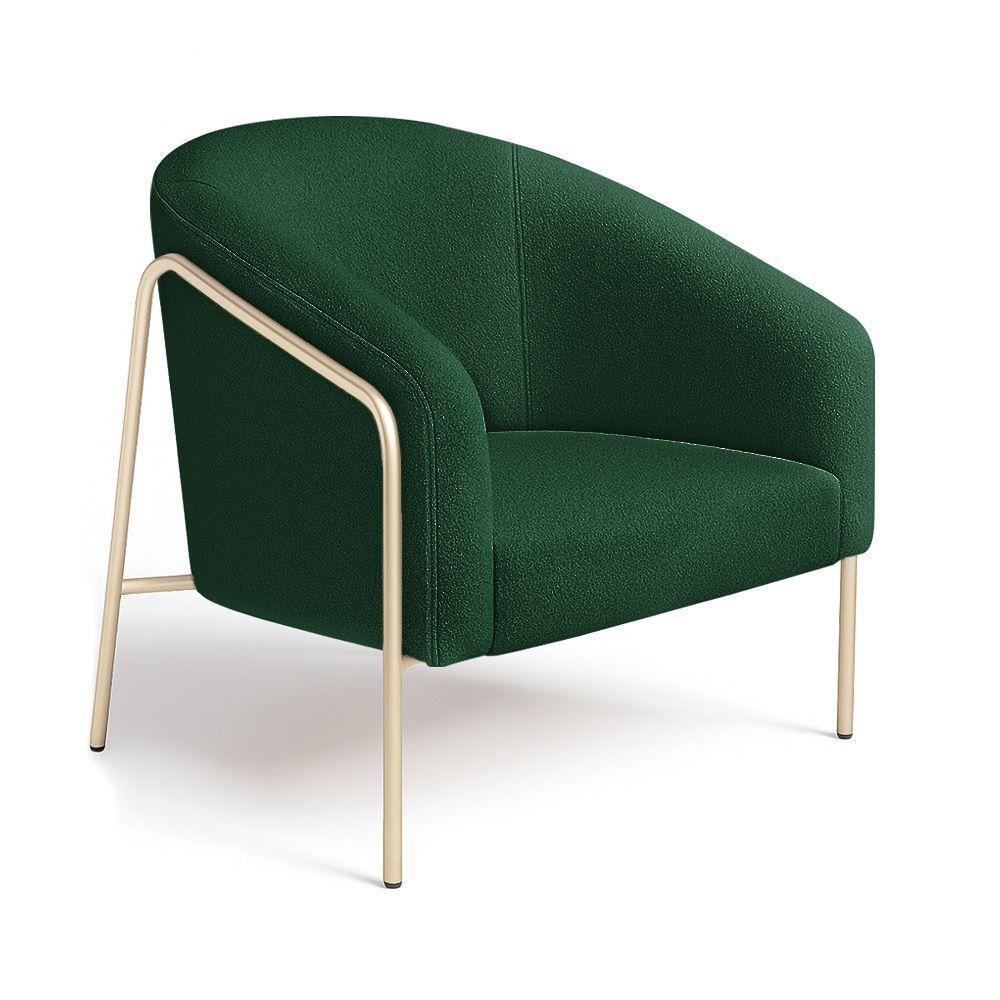 Poltrona Sala Industrial Alta Champanhe Stella Bouclê Verde D03 - D'rossi - 2