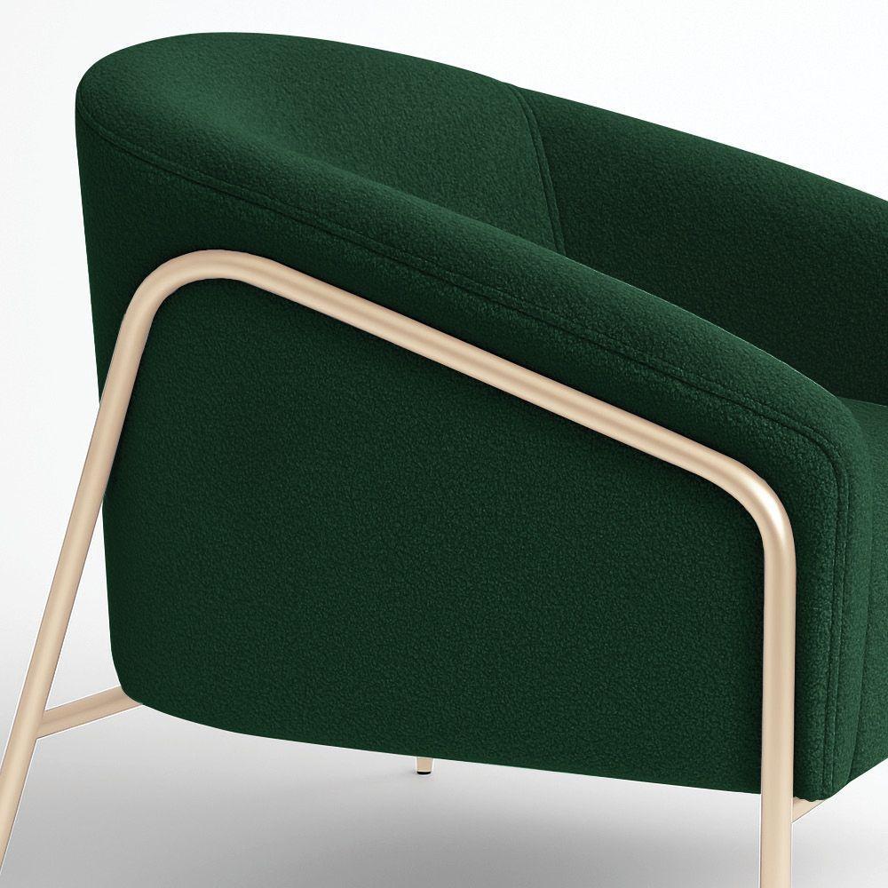 Poltrona Sala Industrial Alta Champanhe Stella Bouclê Verde D03 - D'rossi - 7