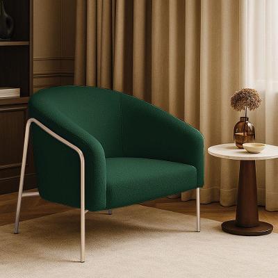 Poltrona Sala Stella D03 Industrial Alta Bouclê Verde D'Rossi