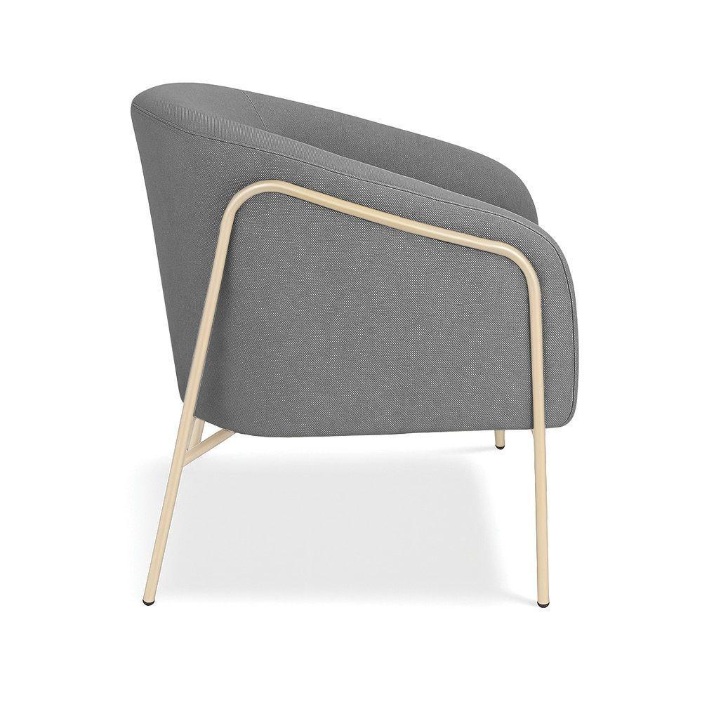 Poltrona Sala Industrial Alta Champanhe Stella Linho Grafite D03 - D'rossi - 5