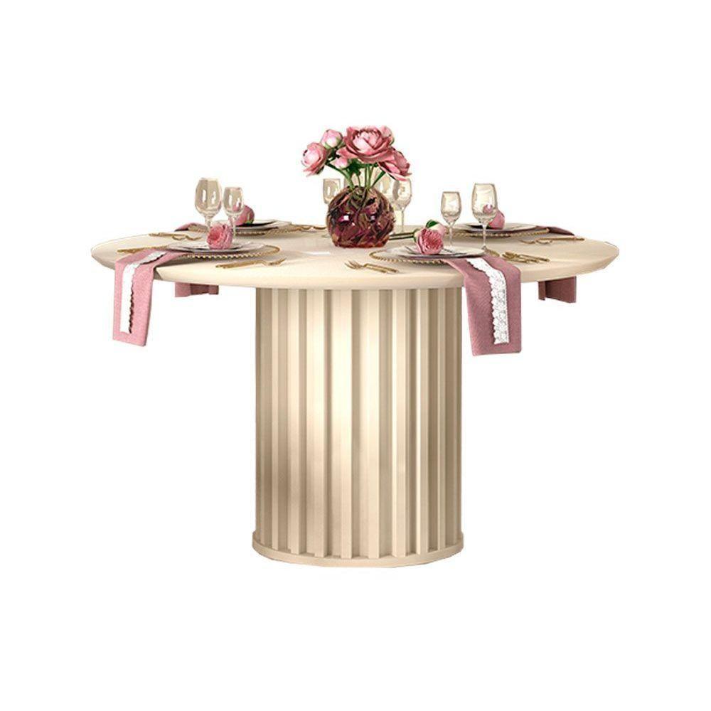 Mesa Para Cozinha Viena Com Tampo Madeirado Com Vidro 136cm Cedro Off White Dj Móveis - 2