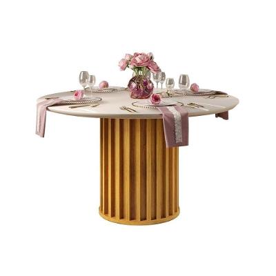 Mesa Para Cozinha Viena Com Tampo Madeirado Com Vidro 136cm Cedro Off White Dj Móveis