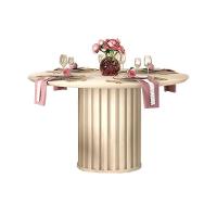 Mesa Para Cozinha Viena Com Tampo Madeirado Com Vidro 136cm Cedro Off White Dj Móveis - 2