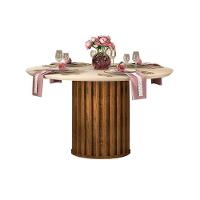 Mesa Para Cozinha Viena Com Tampo Madeirado Com Vidro 136cm Cedro Off White Dj Móveis - 3